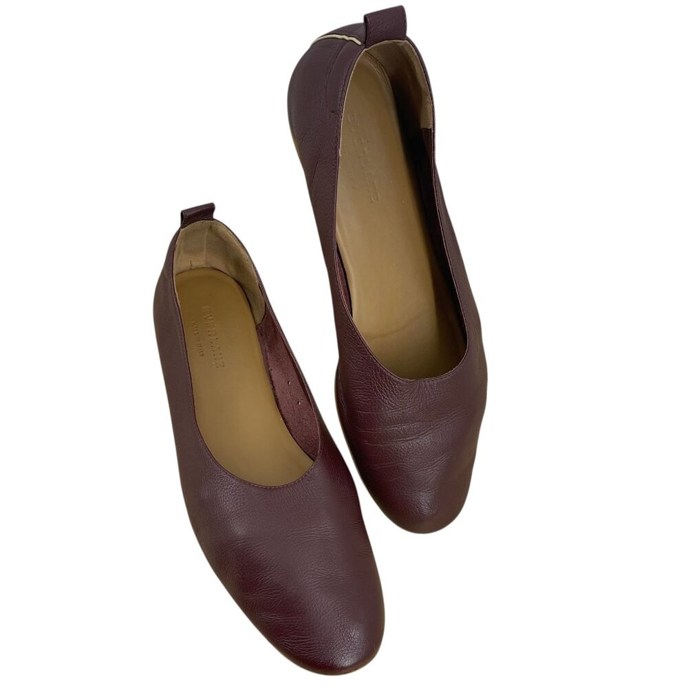 Everlane The Day Glove Leather Burgundy Flats Sz 8.5